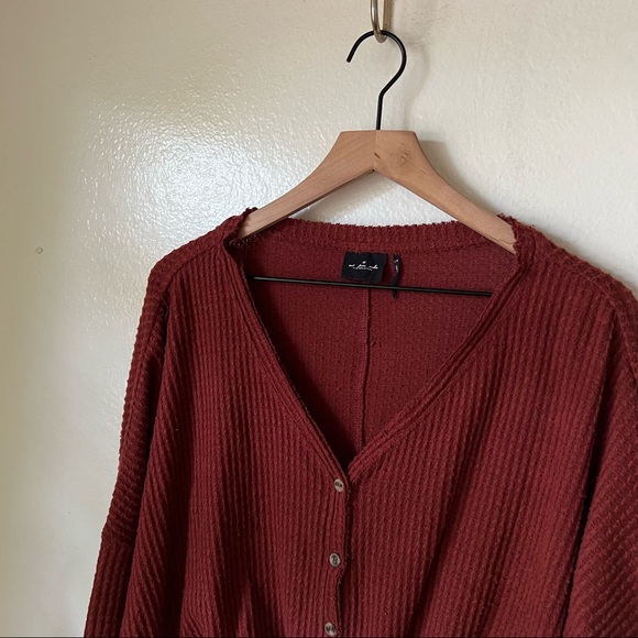 Urban Outfitters | Oversized Thermal Button Front Top - Picture 2 of 7